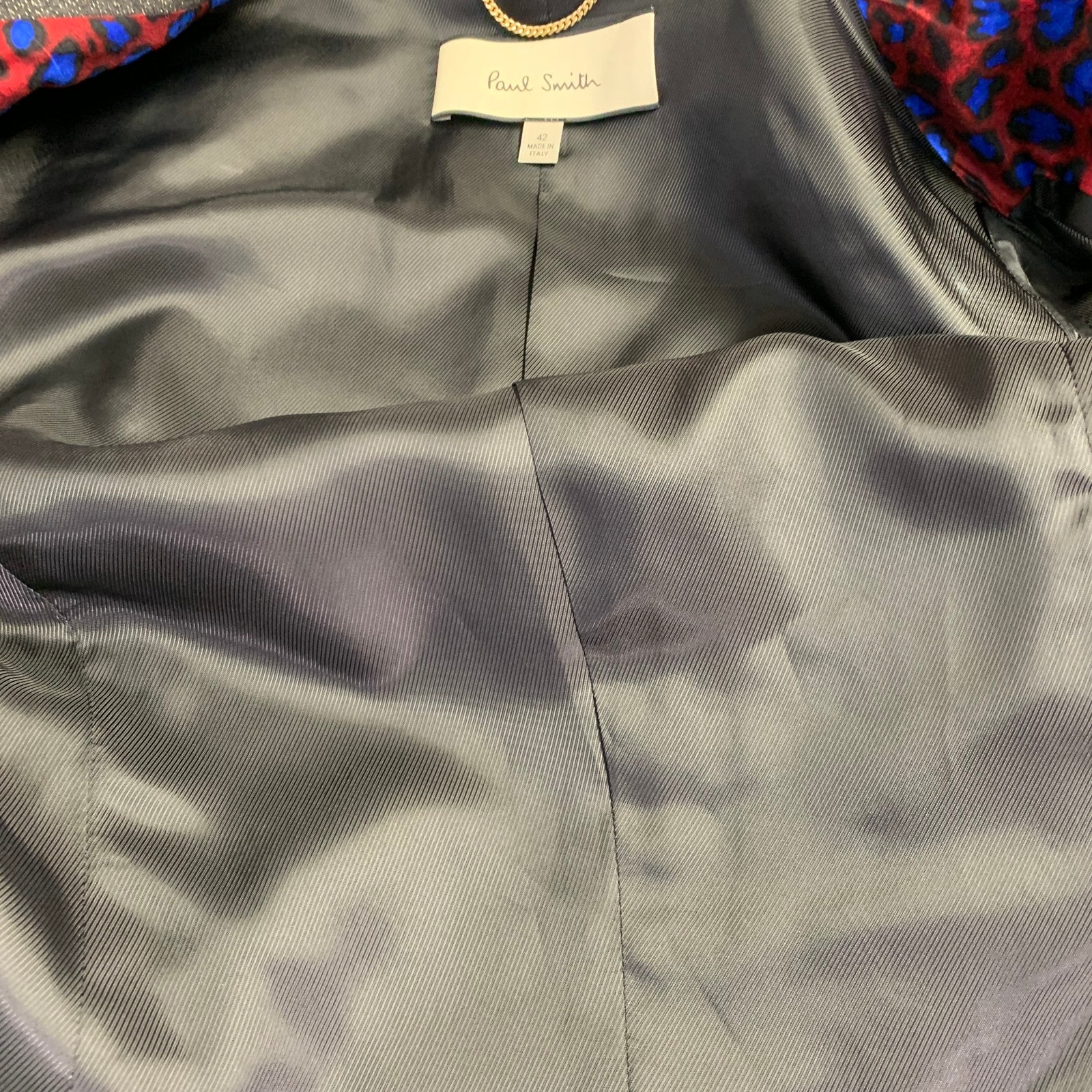 Paul Smith Size M Black Metallic Gold Wool Blend Single Button Jacket Blazer — image 7 of 8